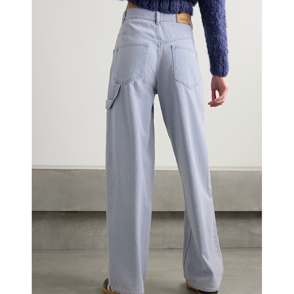 MARANT ÉTOILE Ophra paneled high-rise straight-leg cargo jeans in Blue - Picture 2 of 4